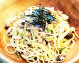 ネギ味噌のカルボナーラ　豆乳仕立て作り方9写真
