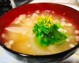 菜の花と大根のお味噌汁。作り方7写真