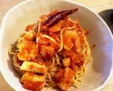 めちゃめちゃ簡単シーフードのトマトパスタ作り方7写真