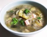 緑の野菜(小松菜ブロッコリー等)のスープ作り方4写真