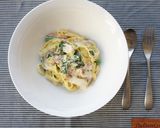 春待ち＊春菊とベーコンのクリームパスタ作り方10写真