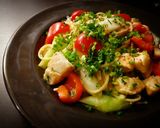 プロ直伝！鶏ササミのネギみそパスタ作り方7写真