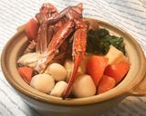 ワタリガニスープで簡単さっぱり野菜鍋の〆作り方1写真