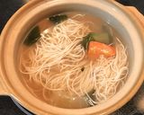 ワタリガニスープで簡単さっぱり野菜鍋の〆作り方4写真