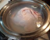 ウルイと茹で鷄のサラダ作り方1写真