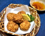 こんがり＊豚ひき肉と竹の子のつくね揚げ作り方4写真