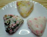 魚肉ソーセージの混ぜ込みおにぎり３種作り方3写真