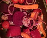 ピンク野菜とゴートチーズのローストサラダ作り方3写真
