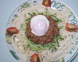 手抜き料理＠肉味噌うどんon温泉卵ღ作り方6写真