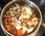 ワタリガニスープごろっと根菜炊き込みご飯作り方3写真