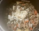 ワタリガニスープごろっと根菜炊き込みご飯作り方7写真