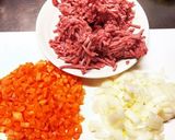 ミンチ肉たっぷりオムレツ　作り方1写真