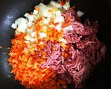 ミンチ肉たっぷりオムレツ　作り方2写真