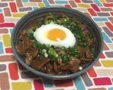 超簡単☆甘辛！激うま青ねぎ温玉豚バラ丼♫作り方8写真