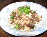 牛肉と大葉のにんにくバターライス作り方5写真