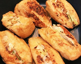 三角揚げのツナ缶キャベツネギつめ焼き作り方4写真