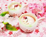 春スイーツ♪とろけるなめらか桜プリン作り方2写真
