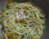 パスタとつぼ漬けマヨソテー作り方3写真