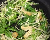 そうめんdeペペロンチーノ水菜とベーコン作り方8写真
