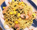 焼きそばの麺で和風パスタ（大葉大量消費）作り方7写真