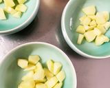 レンジアップルソースひき肉のせドーム蒸し作り方2写真