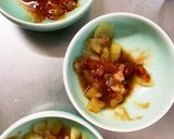 レンジアップルソースひき肉のせドーム蒸し作り方5写真