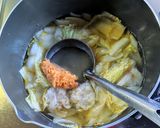 白菜と焼売の味噌汁作り方6写真