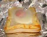 【朝ごはん】目玉焼きパン作り方4写真