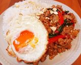 家庭で簡単☆鶏コマとミンチのガパオライス作り方6写真