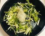 水菜と冷凍ちりめん入り 卵炒め作り方1写真