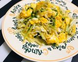 水菜と冷凍ちりめん入り 卵炒め作り方3写真