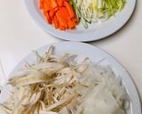 鶏むね肉とピーラー根菜の鍋作り方2写真