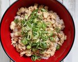 鶏むね肉使用！しいたけ入りそぼろ丼作り方5写真