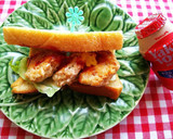 低糖質パンのチキンナゲットサンドイッチ作り方5写真