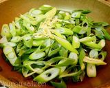 椎茸とネギの炒め物　胡桃仕立て作り方3写真