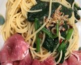 ほうれん草と生ハムのペペロンチーノ作り方6写真