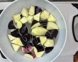 なすと里芋と豚肉のみぞれ生姜あんかけ炒め作り方1写真