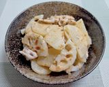 蒸し豚しゃぶ肉と根菜のピリ辛胡麻だれかけ作り方3写真