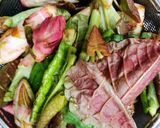 山菜イタドリのサシボのお味噌汁作り方1写真