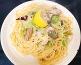 鯖缶とネギのレモンペペロンチーノ作り方9写真