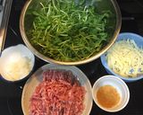閃きレシピ☆豆苗と豚肉のチーズ炒め作り方1写真