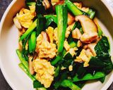卵とニラと椎茸の和え物。作り方3写真