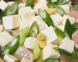 鶏肉と豆腐の赤味噌ネギ生姜雑炊作り方3写真