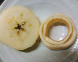 りんごの輪を型にして焼きプリン作り方1写真