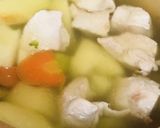 鶏肉と人参＆馬鈴薯＆ブロッコリーの卵雑炊作り方1写真