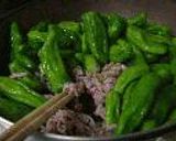 しし唐と豚肉の酢味噌炒め作り方3写真