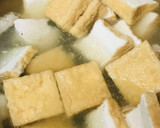 厚揚げ＆おとし卵のわかめ煮込みうどん作り方1写真
