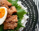 あまった角煮で　シソ角煮丼♪♪作り方4写真