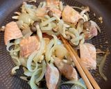 鮭とほうれん草のワンパンクリームパスタ作り方5写真