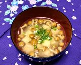 油揚げとなめこの味噌汁作り方3写真